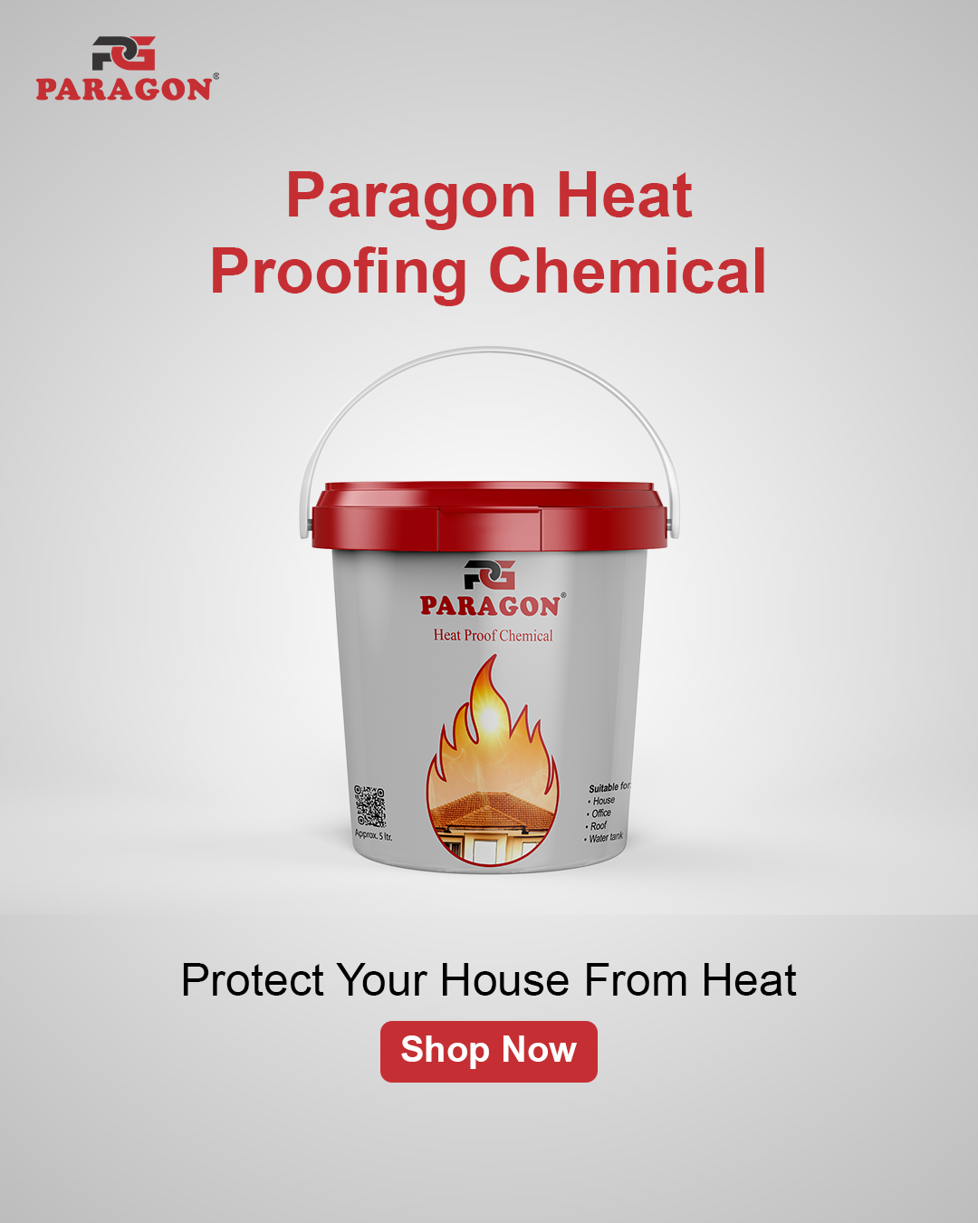 Paragon Heat Proofing Chemical (Liquid) — Water Tank & Roof Cool Roof Coating | Up to 70–75% Heat Control | UV & Weather Resistantپیراگون ہیٹ پروفنگ کیمیکل (لیکویڈ) — واٹر ٹینک اور چھت کے لیے کول روف کوٹنگ | 70–75% تک ہیٹ کنٹرول | یو وی/ویڈر ریزسٹنٹ