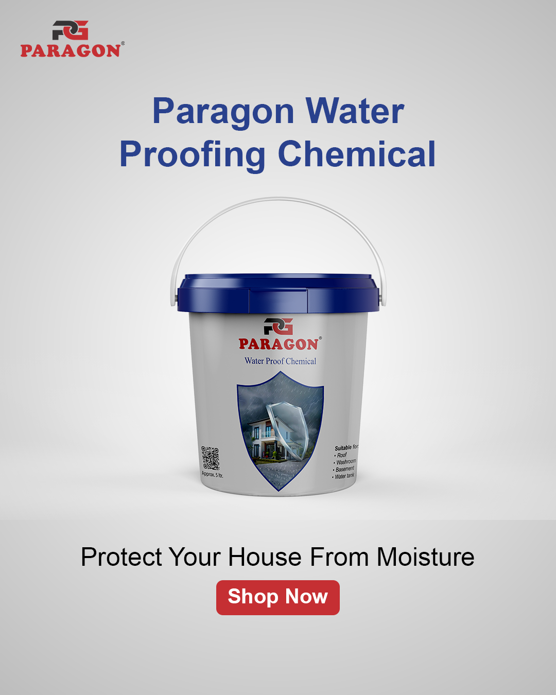 Paragon Water Proofing Chemical (Liquid) — Roof & Industrial Shed Waterproof Coating | Roof Leakage Solution | Weather & UV Resistant<br>پیراگون واٹر پروفنگ کیمیکل (لیکویڈ) — روپ/چھت اور انڈسٹریل شیڈز کے لیے روف لیکیج سلوشن | /یو وی ریزسٹنٹ