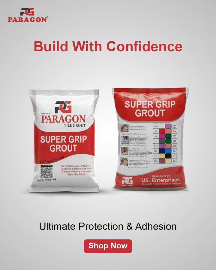 Paragon Tile Grout (Powder) — Waterproof, Acid Proof, Crack & Dust Resistant | Color Safe Joints for All Tiles & Marble پیراگون ٹائل گراؤٹ (پاؤڈر) — واٹر پروف، ایسڈ پروف، کریک اور ڈسٹ ریزسٹنٹ | ہر قسم کی ٹائل اور ماربل کے لیے کلر سیف جوائنٹس