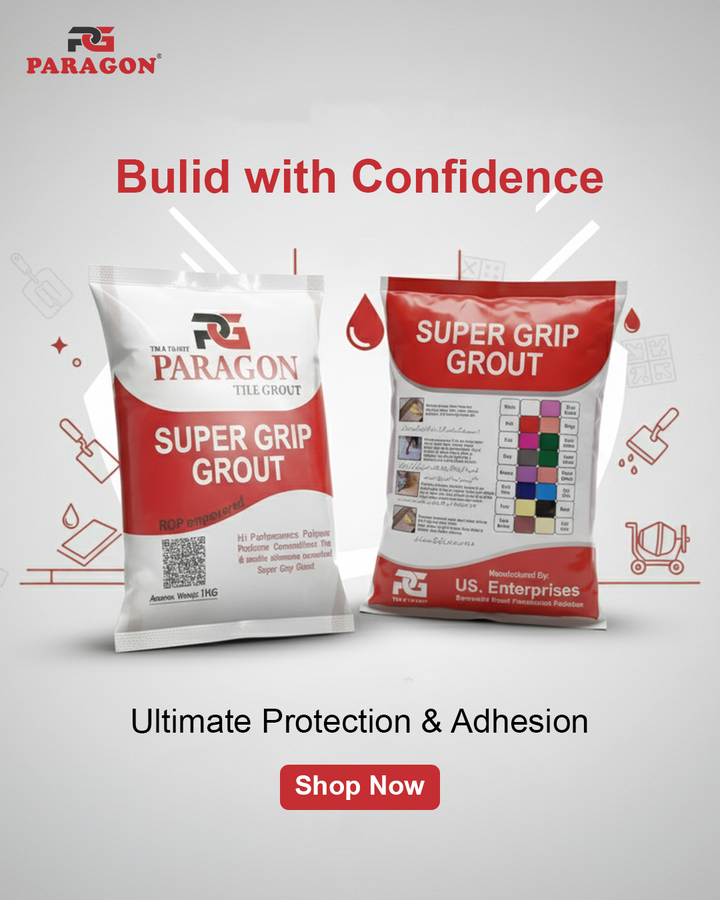 Paragon Tile Grout (Powder) — Waterproof, Acid Proof, Crack & Dust Resistant | Color Safe Joints for All Tiles & Marble<br>پیراگون ٹائل گراؤٹ (پاؤڈر) — واٹر پروف، ایسڈ پروف، کریک اور ڈسٹ ریزسٹنٹ | ہر قسم کی ٹائل اور ماربل کے لیے کلر سیف جوائنٹس