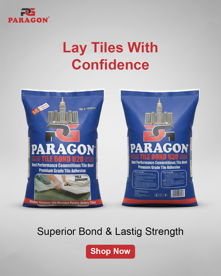 Paragon Tile Bond U 20 (German Standard) — Premium Cementitious Tile Adhesive for All Tile Types & Sizes پیراگون ٹائل بونڈ U 20 (جرمن اسٹینڈرڈ) — تمام اقسام اور ہر سائز کی ٹائلز کے لیے پریمیئم سیمنٹیشیس ٹائل ایڈہیسیو